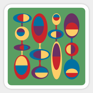 Mid Century Modern Space Eggs Sticker